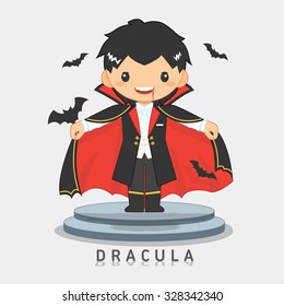 Cute dracula character, vector illustration