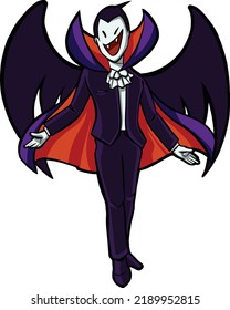 Cute Dracula Halloween Vampire Smiling 