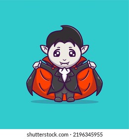 Cute Dracula Icon Vector Illustration