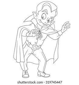 cute dracula is trying to scare us