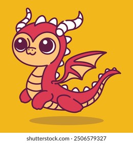 Cute Dragon 2D cartoon character clipart