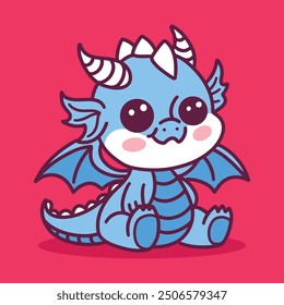 Cute Dragon 2D cartoon character clipart