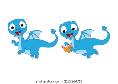 cute dragon animal cartoon illustration