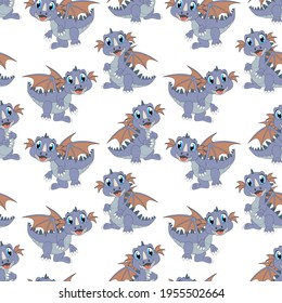 patrón de dibujos animados de animales de dragón lindo