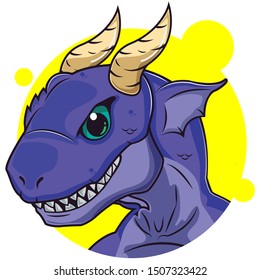 cute dragon avatar with yellow background