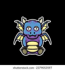 Cute dragon baby mascot cartoon