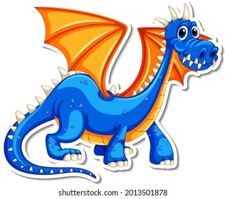 Cute Dragon cartoon character sticker illustration