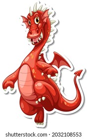 Cute Dragon cartoon character sticker illustration