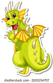 Cute Dragon cartoon character sticker illustration