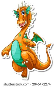 Cute Dragon cartoon character sticker illustration