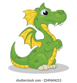 Cute dragon cartoon characters vector illustration