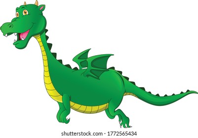 cute dragon cartoon on a white background