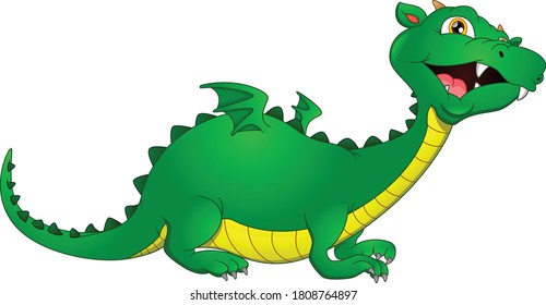 cute dragon cartoon on a white background