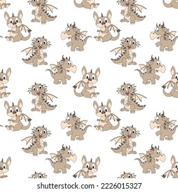 cute dragon cartoon pattern graphic