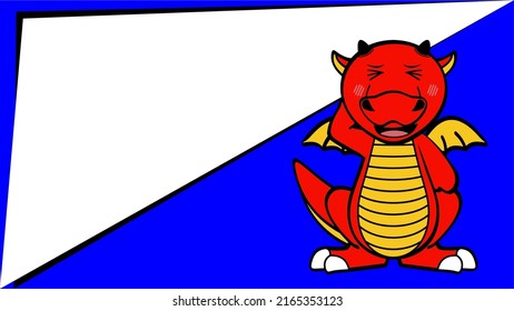 süße Drachencartoon-Posterhintergrund-Illustration im Vektorformat