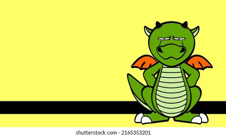 cute dragon cartoon poster background illustration in vector format
