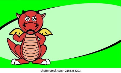 cute dragon cartoon poster background illustration in vector format