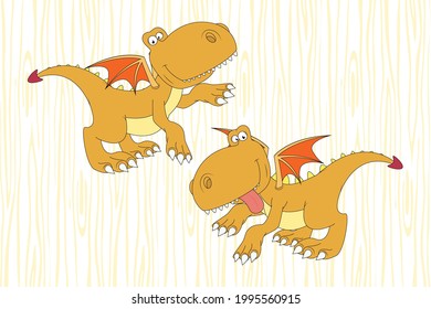 cute dragon cartoon simple vector illustration