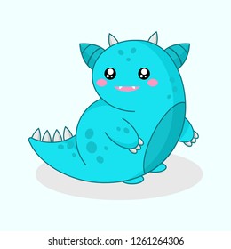 Cute dragon cartoon. Vector illustration. Character design. Little monster