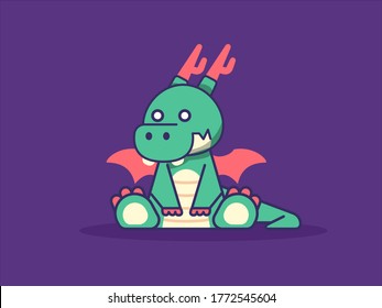 cute dragon cartoon vector illustration