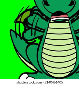 cute dragon character cartoon kawaii expression illustration in vector format