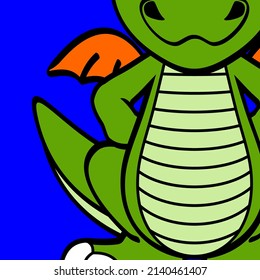 cute dragon character cartoon kawaii expression illustration in vector format