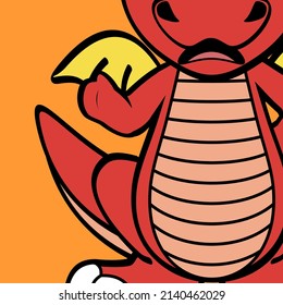 cute dragon character cartoon kawaii expression illustration in vector format