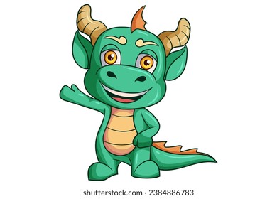 Cute Dragon Character Design Illustration