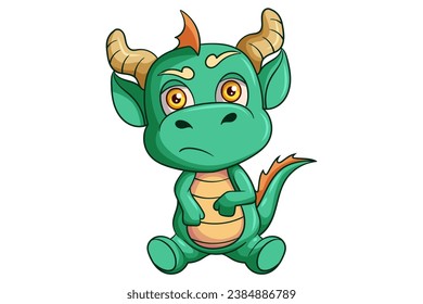 Cute Dragon Character Design Illustration