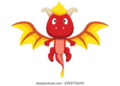 Cute Dragon Character Design Illustration