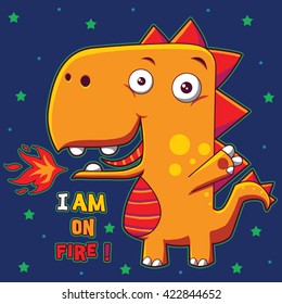 cute dragon character design on t-shirt 