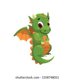 Cute dragon character mascot flat design