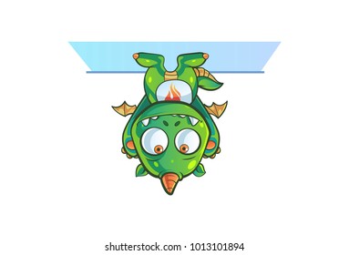 Cute Dragon Character . Vector Illustration. Isolated on white background.