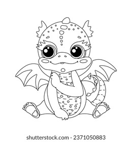 Cute dragon coloring book for kids.
