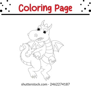 cute dragon coloring page. Bugs and insect coloring book for children