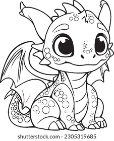 Cute Dragon coloring pages for kids and adults 