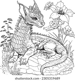 Cute Dragon coloring pages for kids and adults 