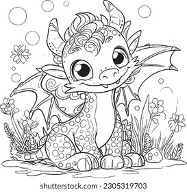 Cute Dragon coloring pages for kids and adults 