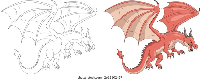 Cute Dragon coloring pages for kids and adults