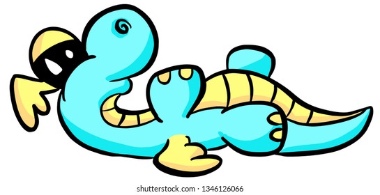 Cute Dragon Dinosaur Cartoon Illustration Character