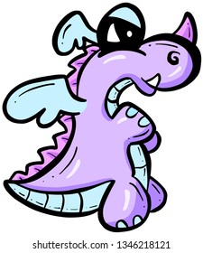 Cute Dragon Dinosaur Cartoon Illustration Character