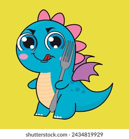 
Cute dragon, drake emotion, emoji, illustration in childish theme and colors, vector collection