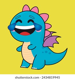 
Cute dragon, drake emotion, emoji, illustration in childish theme and colors, vector collection