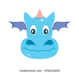cute dragon face on background