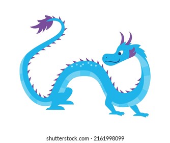 Cute dragon. Fairytale amphibian. Vector illustration