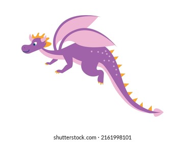 Cute dragon. Fairytale amphibian. Vector illustration