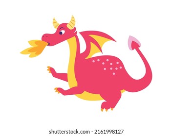 Cute dragon. Fairytale amphibian. Vector illustration