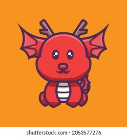 Cute dragon fantasi chibi character