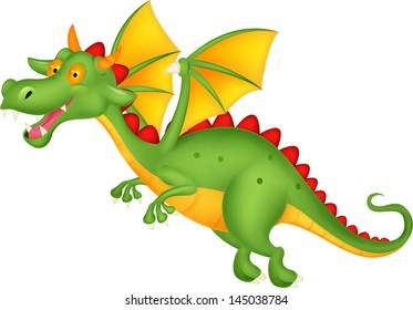 Cute dragon flying