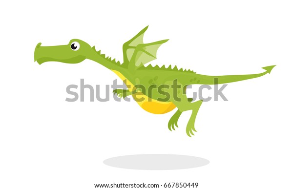 cute
dragon flying. this green dragon has all its body parts separated
on different layers for easy editing and
animation